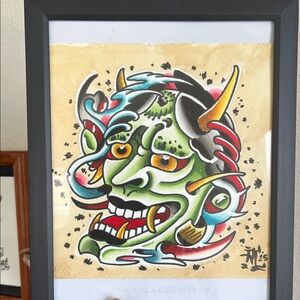 Hanya Mask Bio Mechanical Traditional Water Color Painting